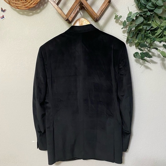 MURANO black velvet 2 button blazer jacket work event date winter size large - Picture 5 of 6